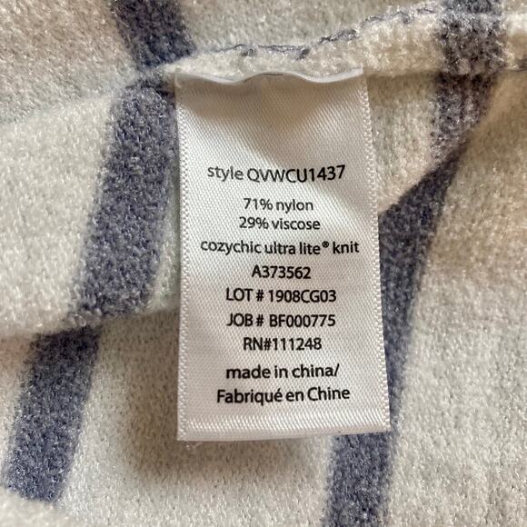 Barefoot Dreams Striped Raglan Pullover Small COZY y CHIC Ultra Lite terry top - Picture 7 of 10